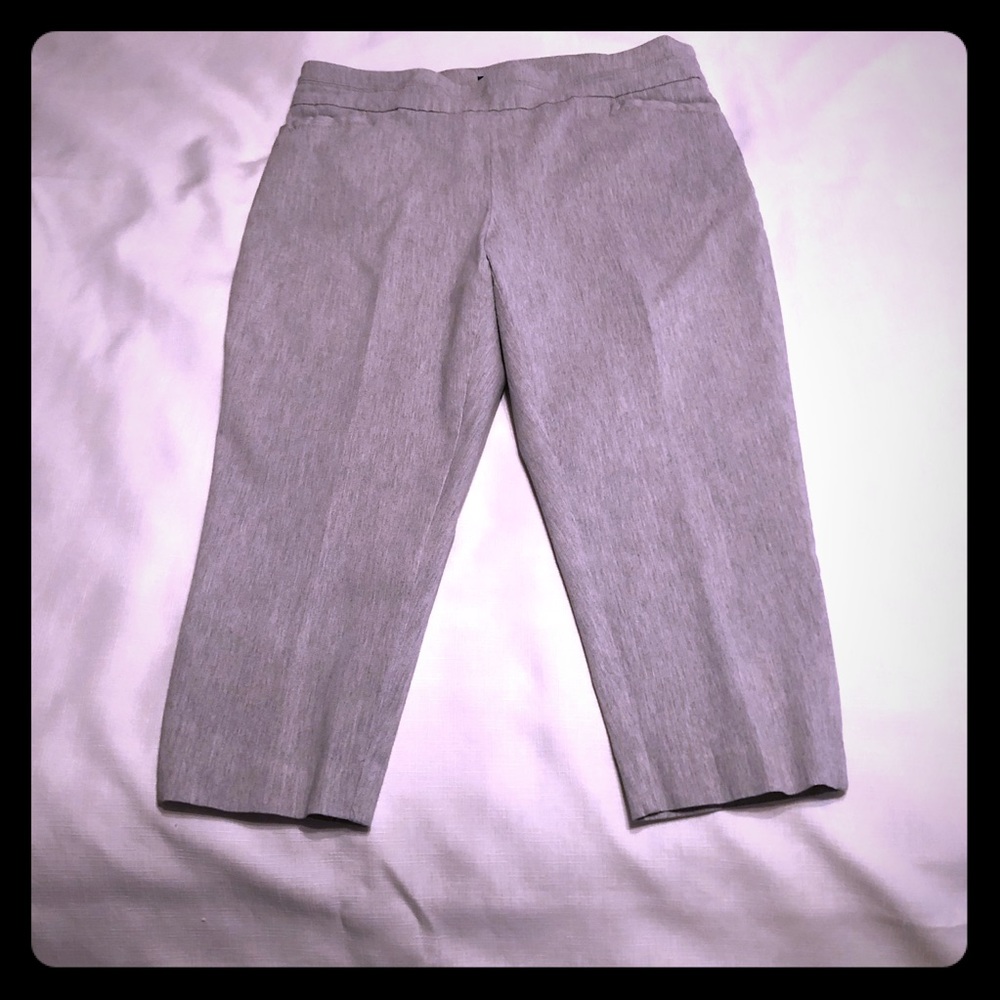 Dressy light gray stretch crop pants